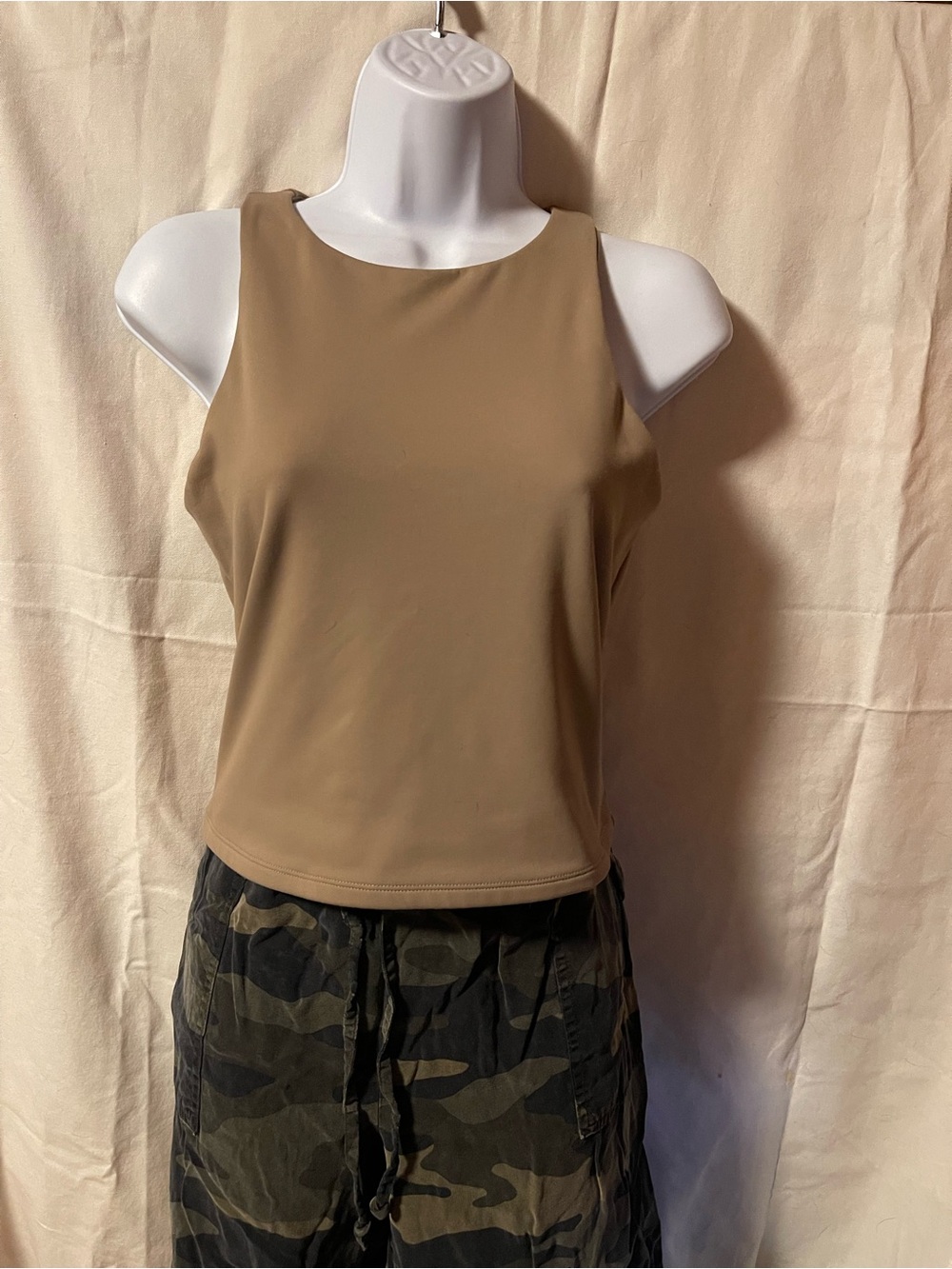 Express Fitted Top in Taupe Beige
